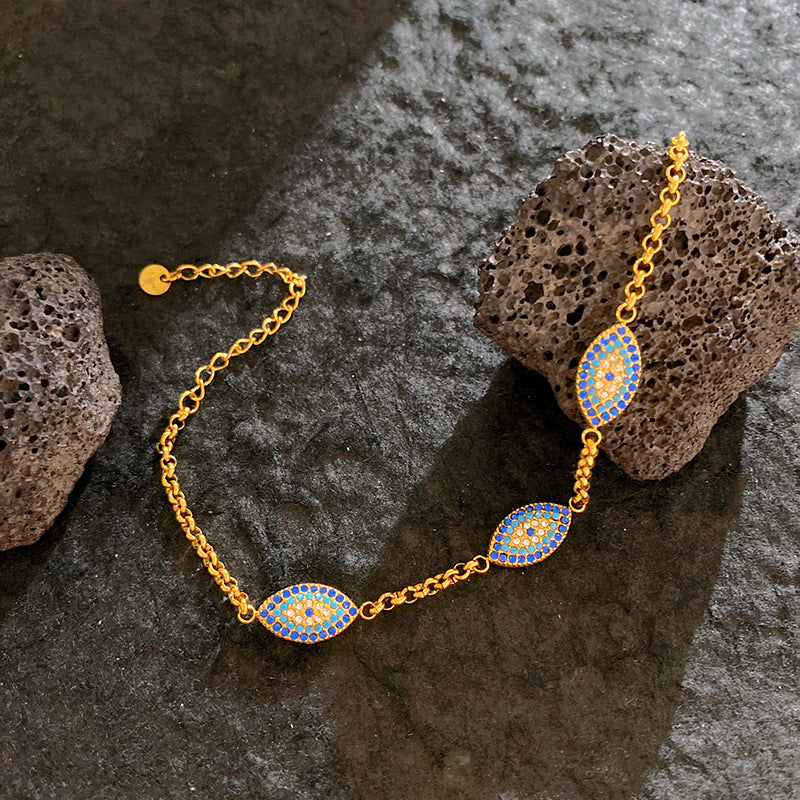 Full Zirconium Evil Eye Bracelet Stainless Steel Bracelet