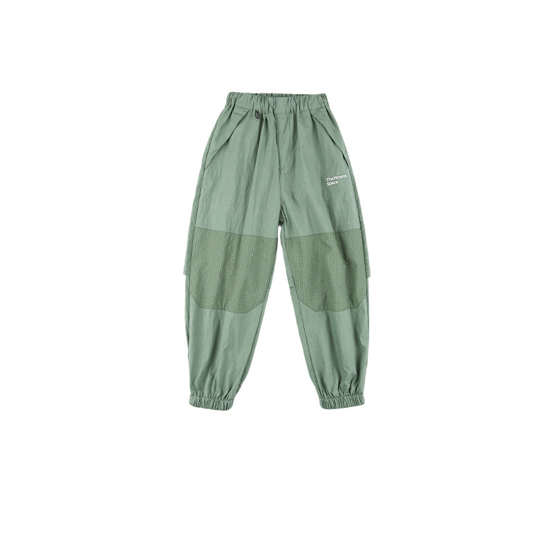 Boys' Mountain Style Plaid-Spliced Jogger Pants