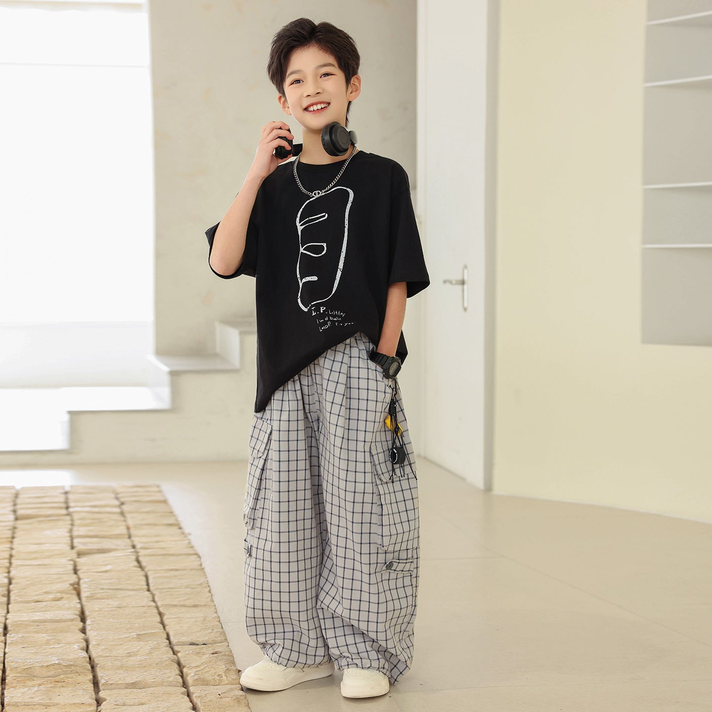 Boys Thin Casual Pants, Versatile Daily Wear Trousers for Kids