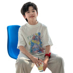 Kids Cartoon Graphic Casual Short Sleeve