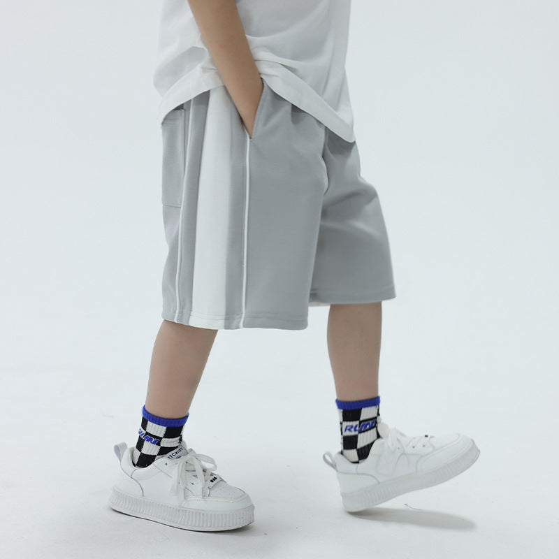 Big Kids Boys Color Block Casual Sports 5 Inch Shorts