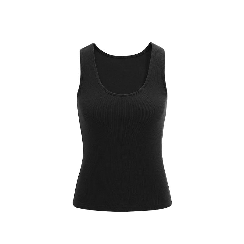 Women's High elastic threaded U-neck undershirt