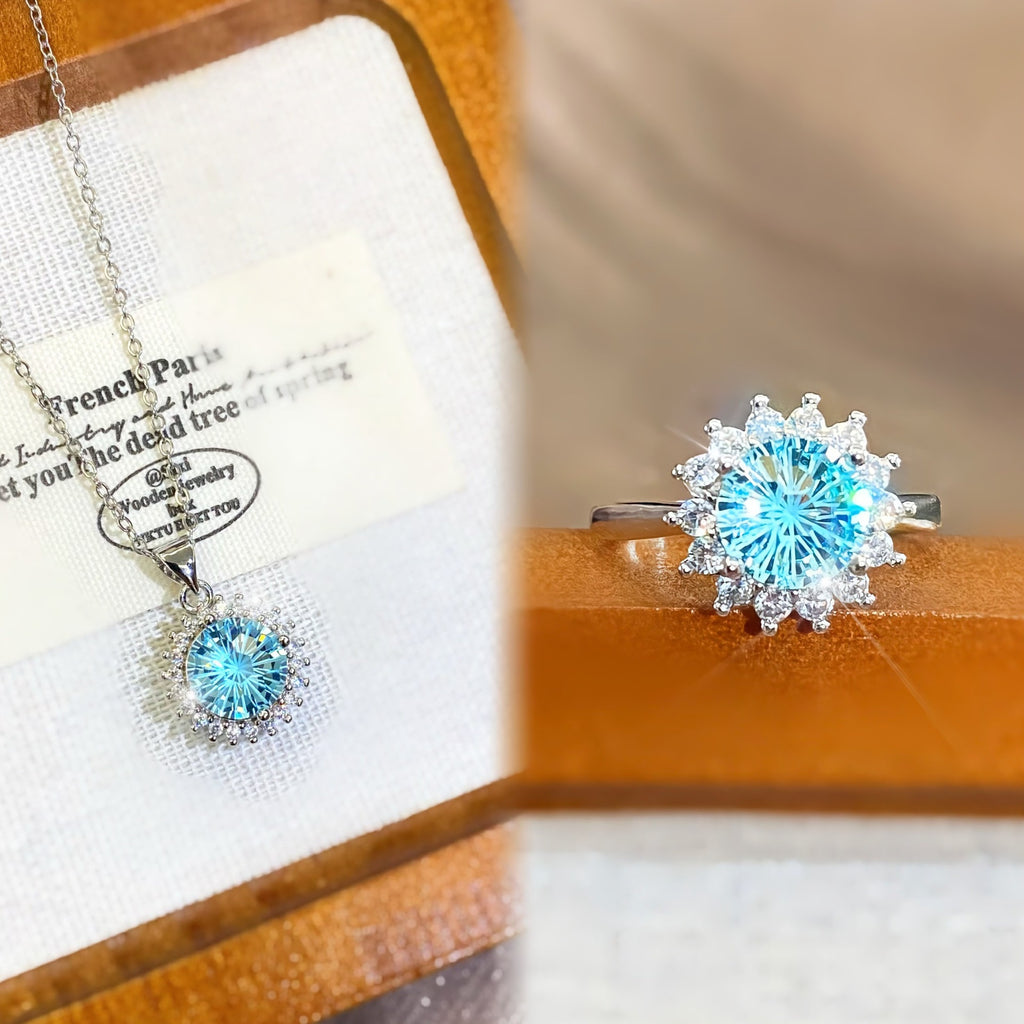 Sunflower is as bright as ice fireworks necklace ring