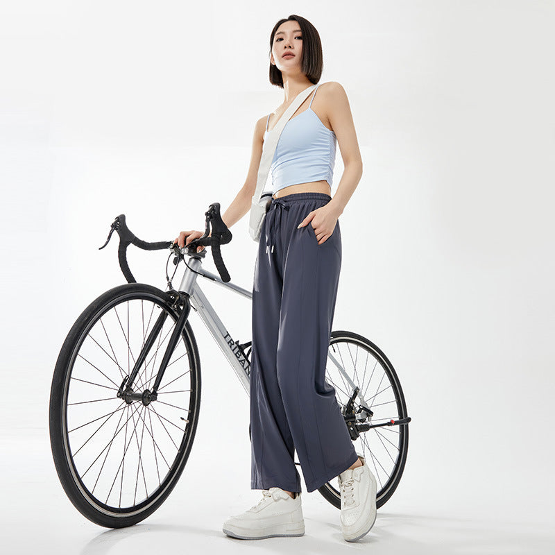 Women UPF50+ Cool‑Touch Wide Leg Sun Protection Pants, Quick‑Dry Drapy Summer Outdoor Trousers
