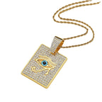 Hip Hop Square Evil Eye Necklace