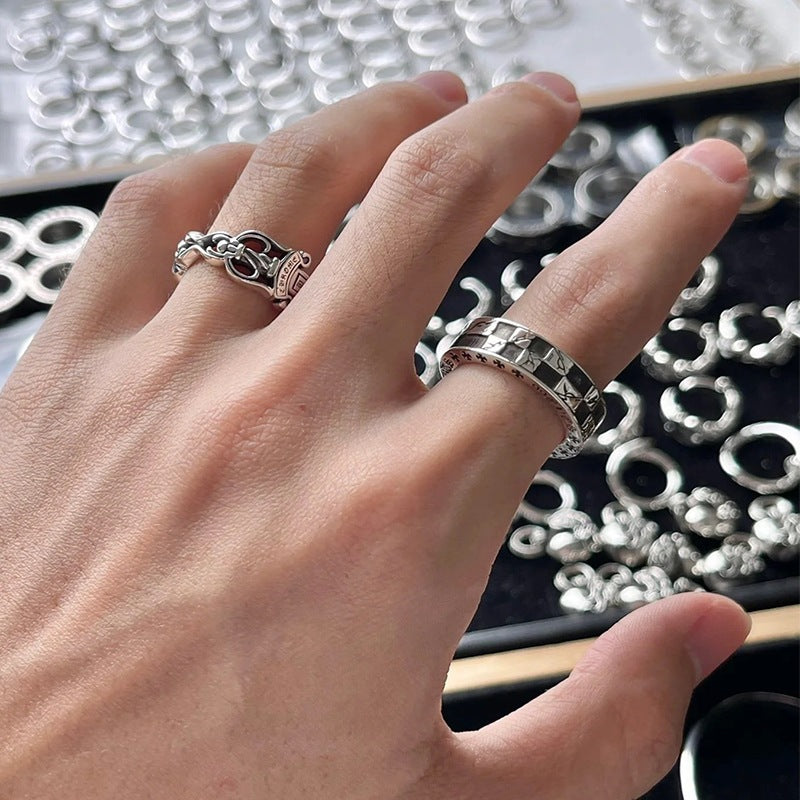 Chrome Hearts Cross & Evil Eye Ring