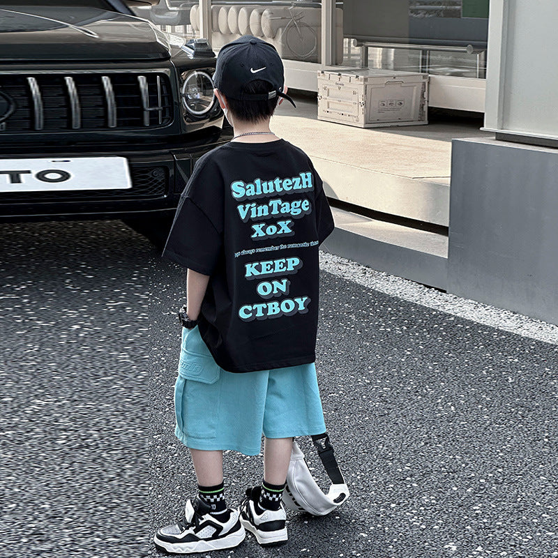 Boys' Summer Cooling Short-Sleeve Athletic Two-Piece Set