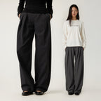 Women's Pleated curved knife high-waisted dress pants