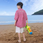 Boys' Lightweight Plaid Shirt with Pockets