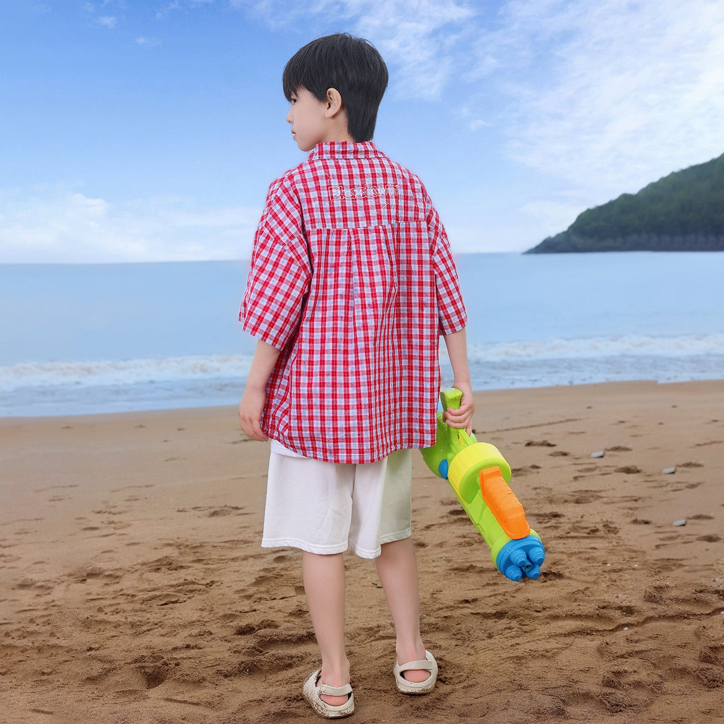 Boys' Lightweight Plaid Shirt with Pockets