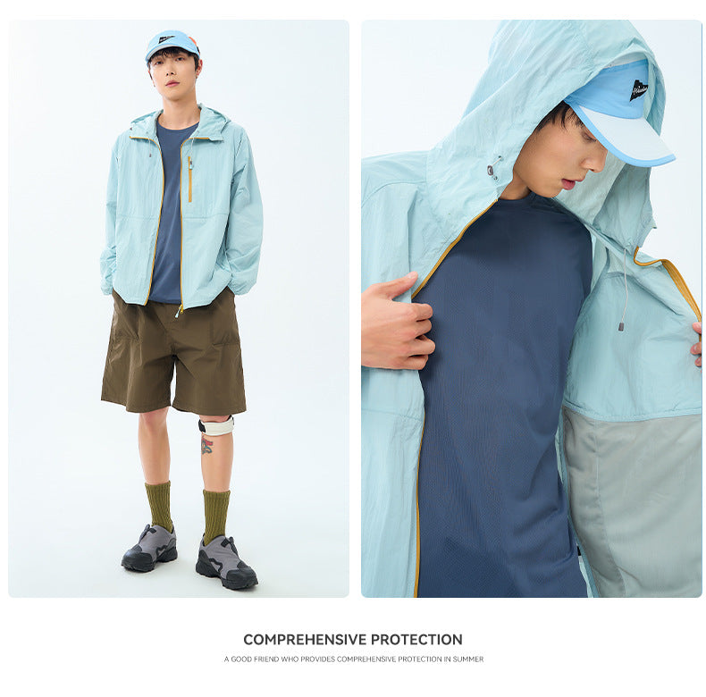 UPF 50+ Lightweight Sun Protection Hooded Jacket Breathable Outdoor Fishing Hiking Coat