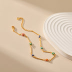 Evil Eye Popular Colored Oil Drip Anklet