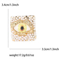 Square Pearl Evil Eye Brooch for Men and Women