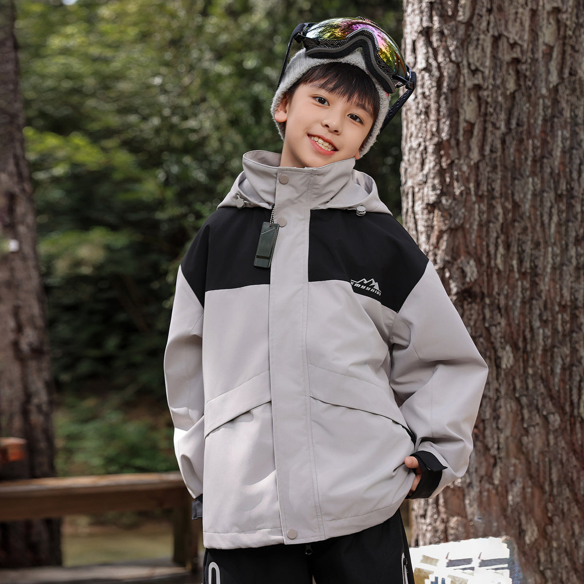 Panda round DuPont three-proof children's outdoor charge jacket three-in-one