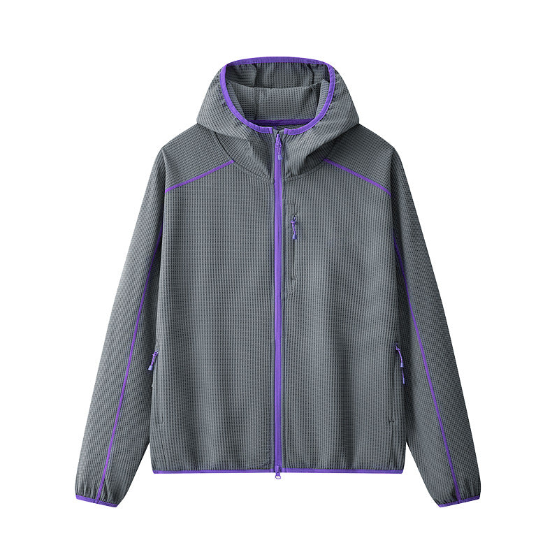 Waffle Softshell Jacket | Unisex Color‑Block Outdoor Hiking Couple Coat