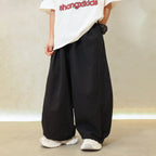 Boys Bubble Textured Wide-Leg Pants, Casual & Versatile