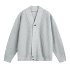 Men's Solid Color Stand Collar Knitted Cardigan