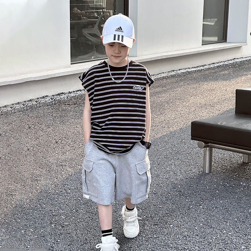Striped Cotton Boys Summer Sleeveless Vest