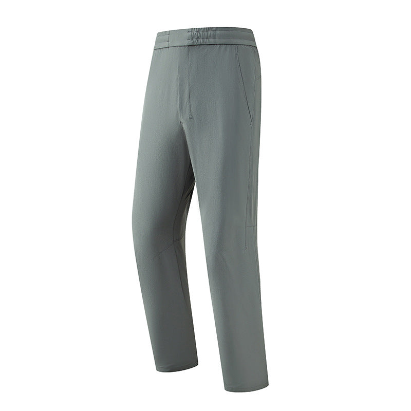 WENHOUU Men's Ice‑Feel Quick‑Dry Elastic Straight‑Leg Casual Pants