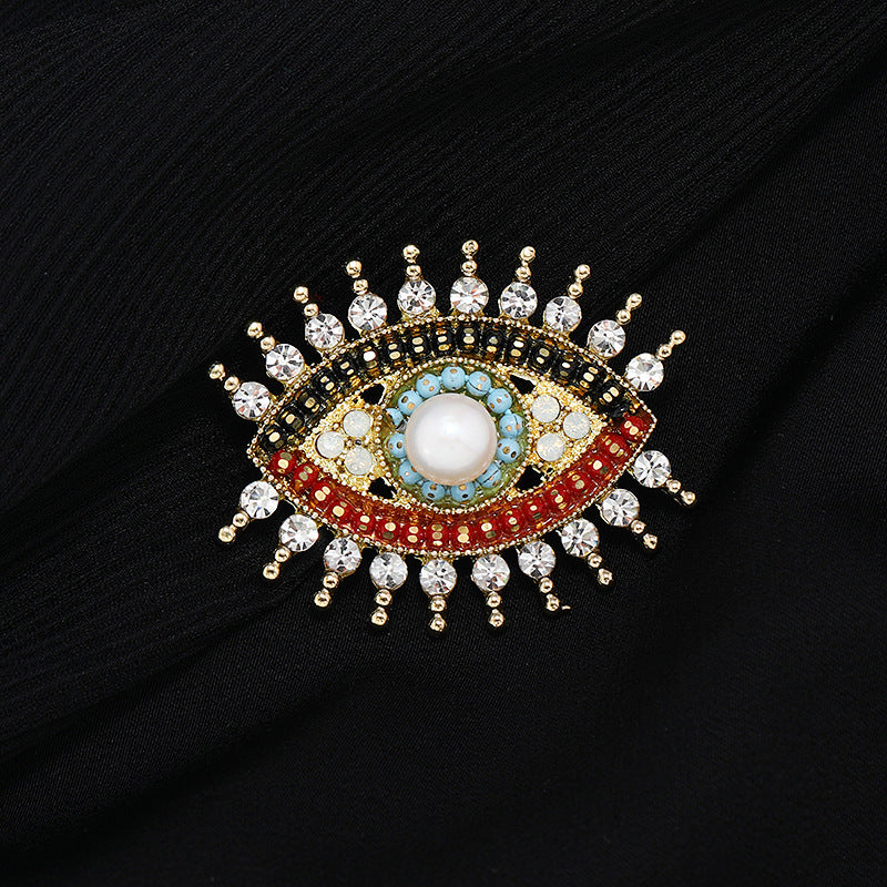 Evil Eye Brooch Sweater Cardigan Accessories