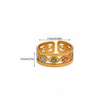 Colorful Enamel "Evil Eye" Stainless Steel Ring