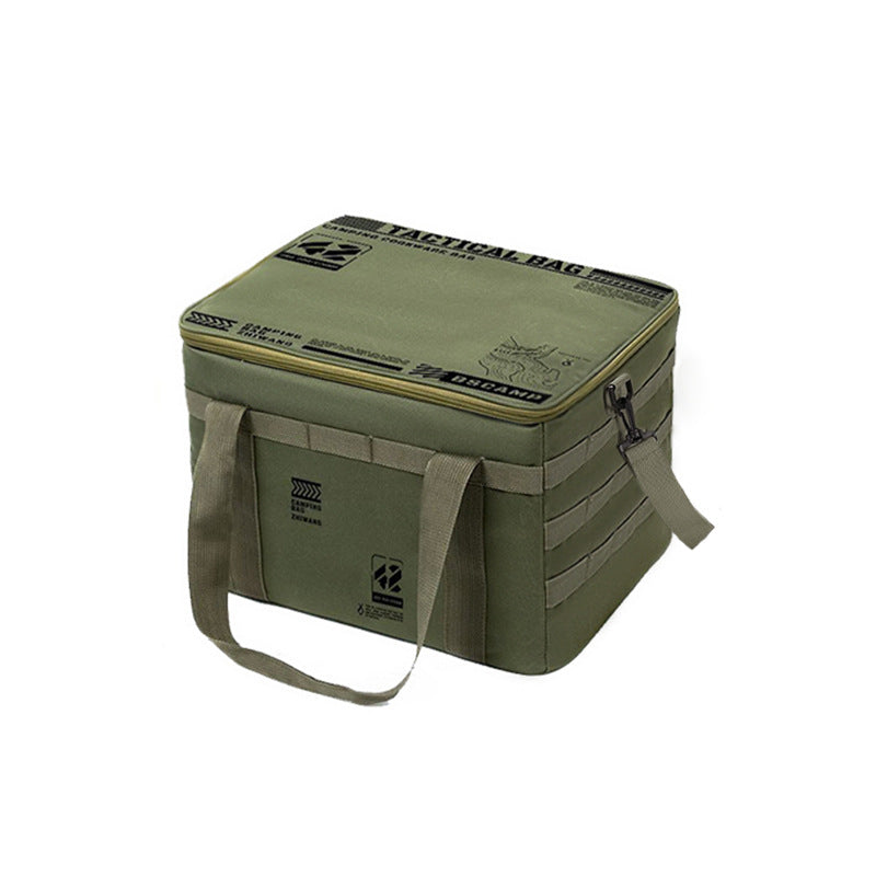 Tactical Large‑Capacity Insulated Cooler Bag, Portable Outdoor Storage Bag for Camping Picnic Tableware Cookware Gear