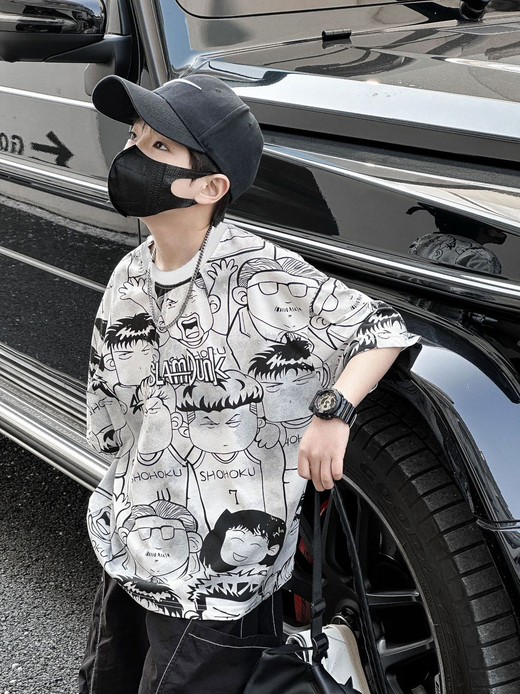 Kids Allover Print Cartoon Short Sleeve Tee
