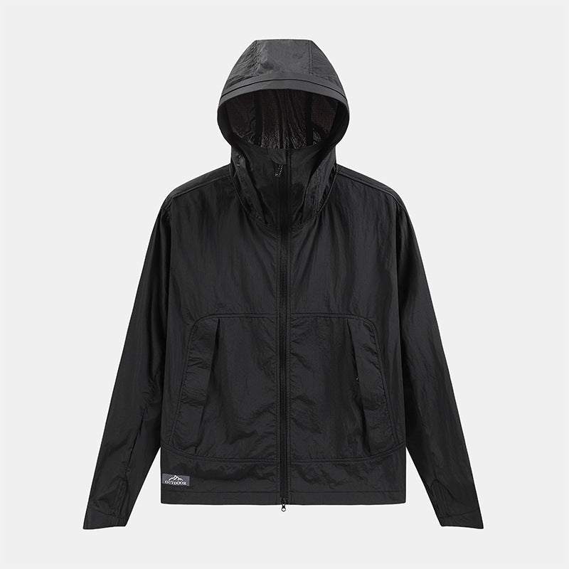 Unisex Ice Silk UPF50+ Sun Protection Jacket Lightweight Breathable Outdoor Anti‑UV Sun Shirt