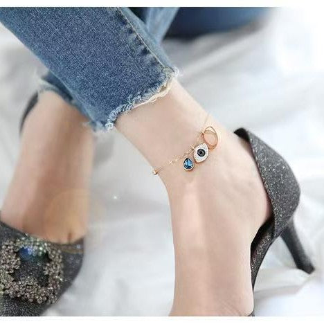 Titanium Steel Evil Eye Anklet