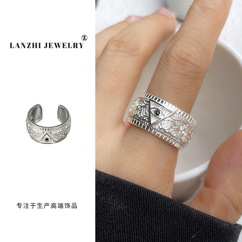 Hip-Hop Evil Eye Silver Ring