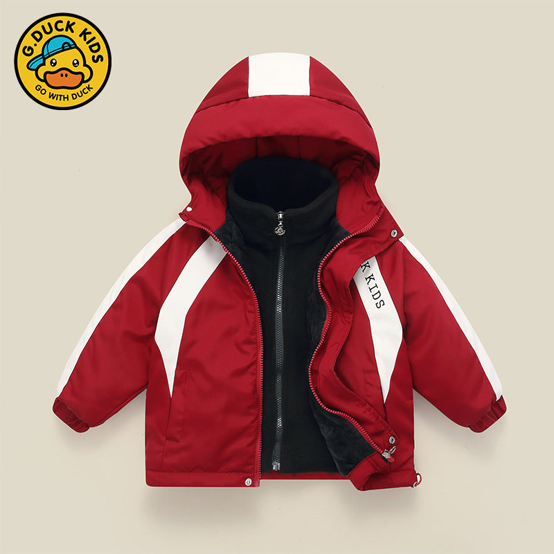 Gduck Unisex Kids' Windbreaker 3-8Y | Waterproof Windproof Fleece Liner | Spring Autumn Winter Outdoor Camping Jacket