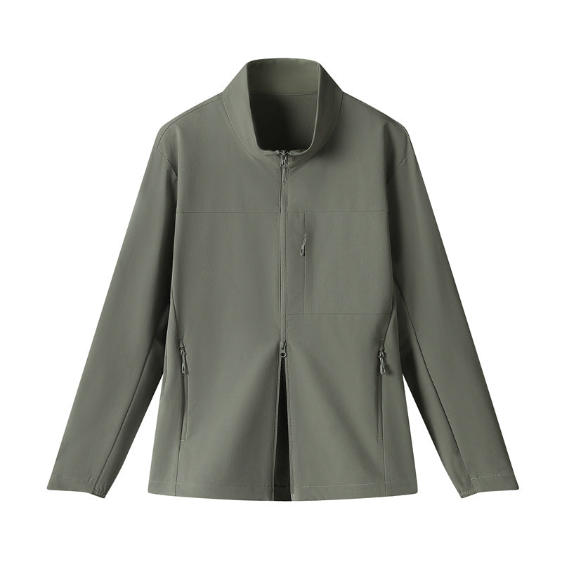 Unisex Stand‑Collar Softshell Jacket Lightweight Outdoor Commuter Outerwear for Men Women