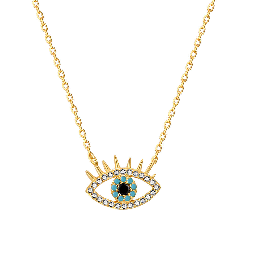 Evil Eye Pendant Sterling Silver Necklace