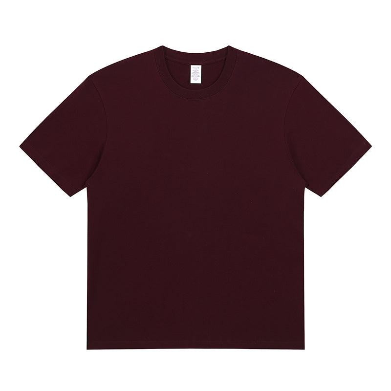 2025 New 230g Heavyweight Combed Cotton T-Shirt - Unisex Crew Neck Short Sleeve Solid Casual Tee