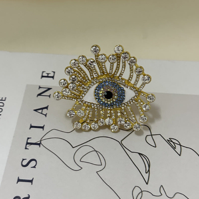 Heavy Industry Evil Eye Sparkling Sunflower Brooch