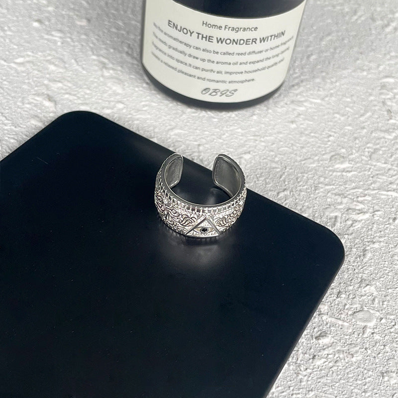 Hip-Hop Evil Eye Silver Ring