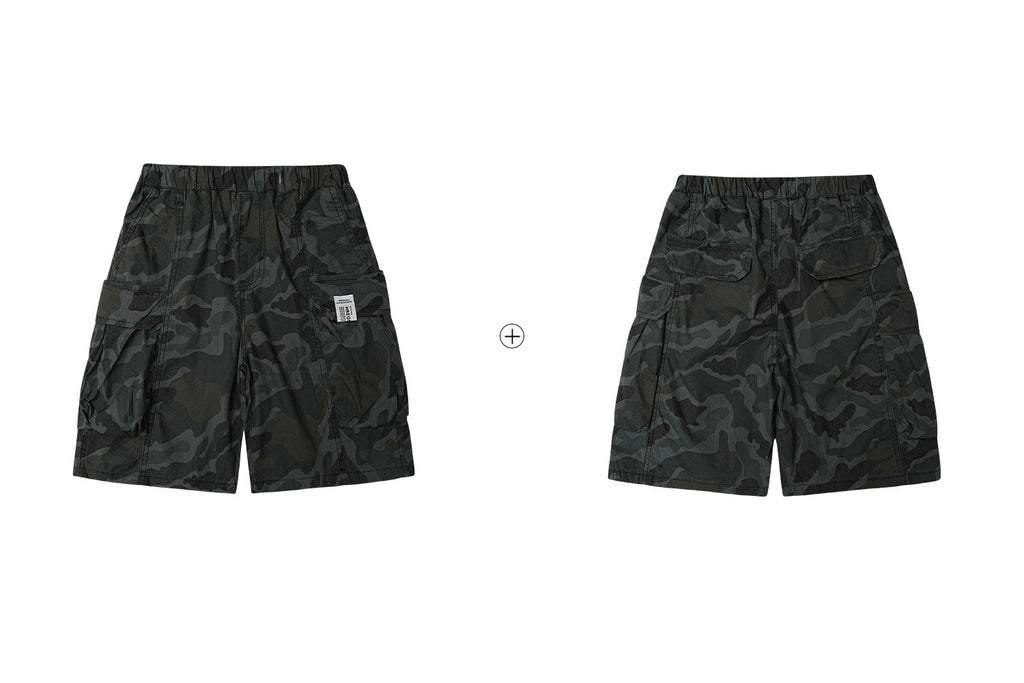 Boys' Quick-Drying Camouflage Cargo Shorts for Outdoor Sports