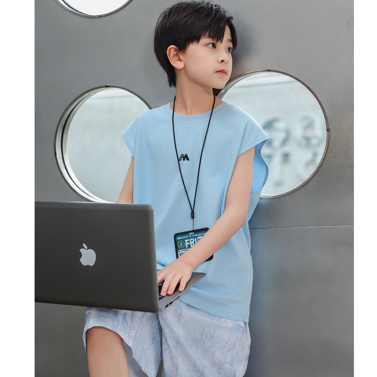 Boys Solid Cotton Sleeveless Vest