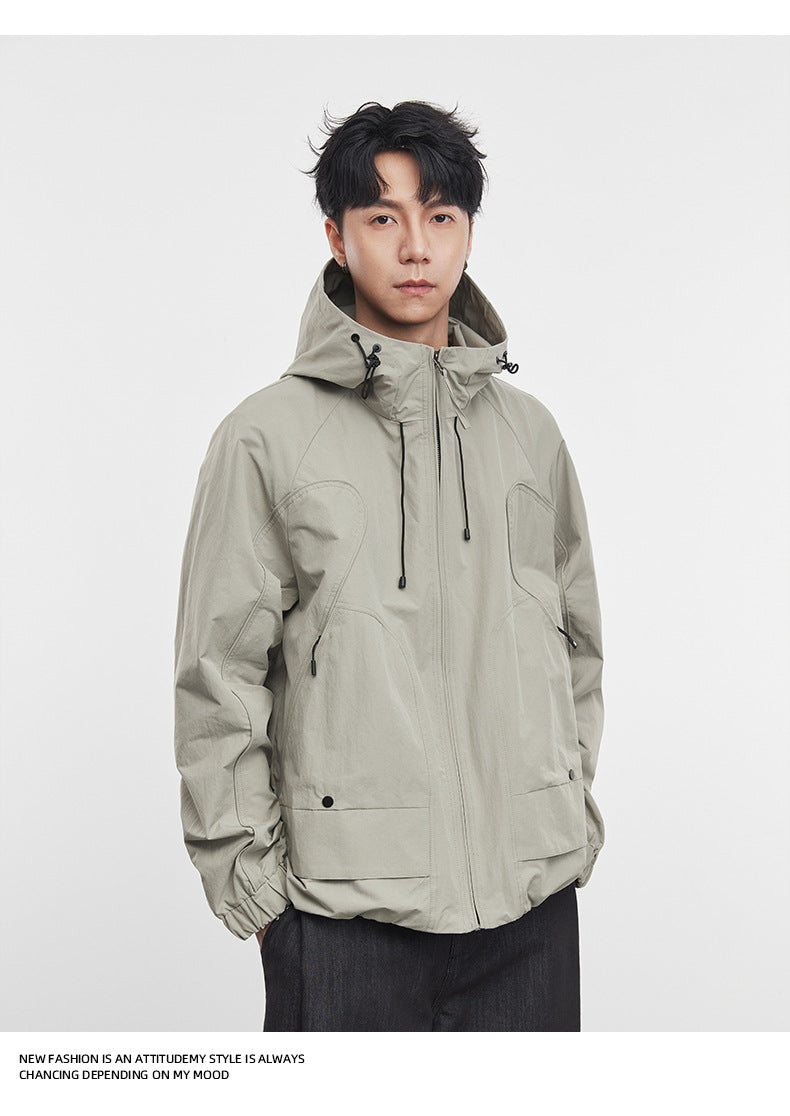 Men's Autumn Jacket Hooded Jacket Men's Simple Trend American Outdoor Jacket Top