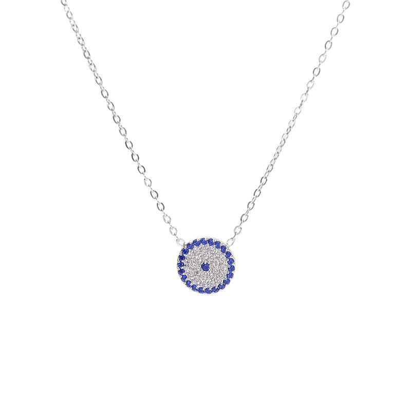 Titanium Steel Diamond-Studded Evil Eye Necklace