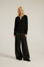 Women's Pleated curved knife high-waisted dress pants