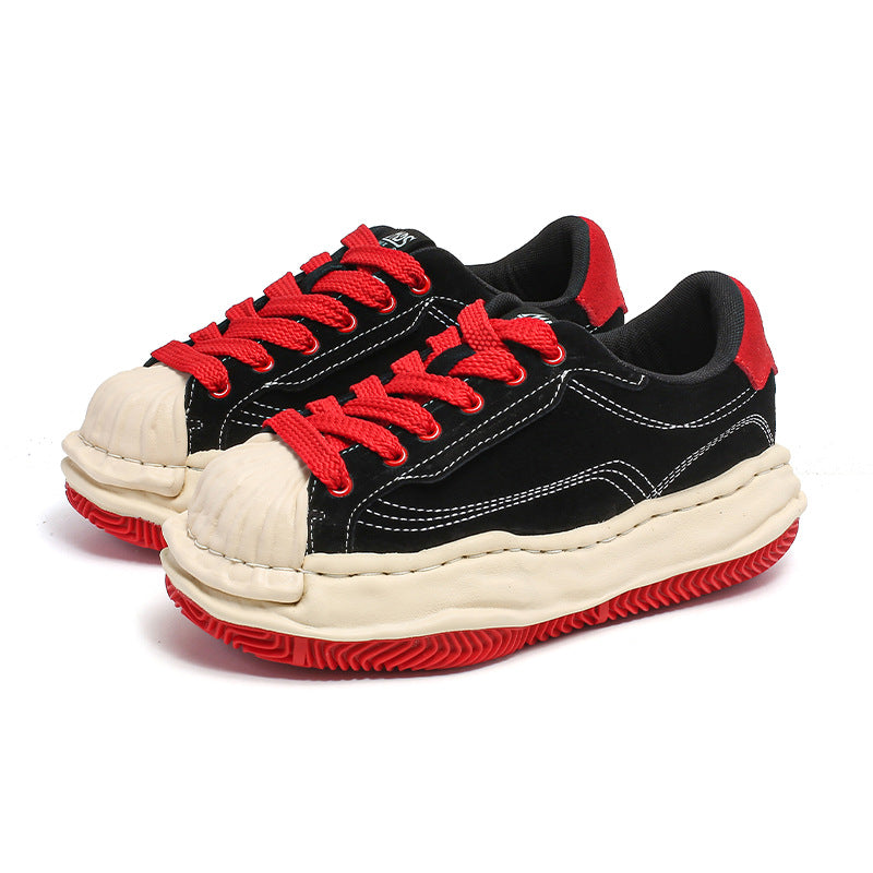 Tiger head dissolving design, shell head platform casual board shoes, couple trendy shoes