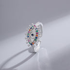 Retro Evil Eye Open Ring
