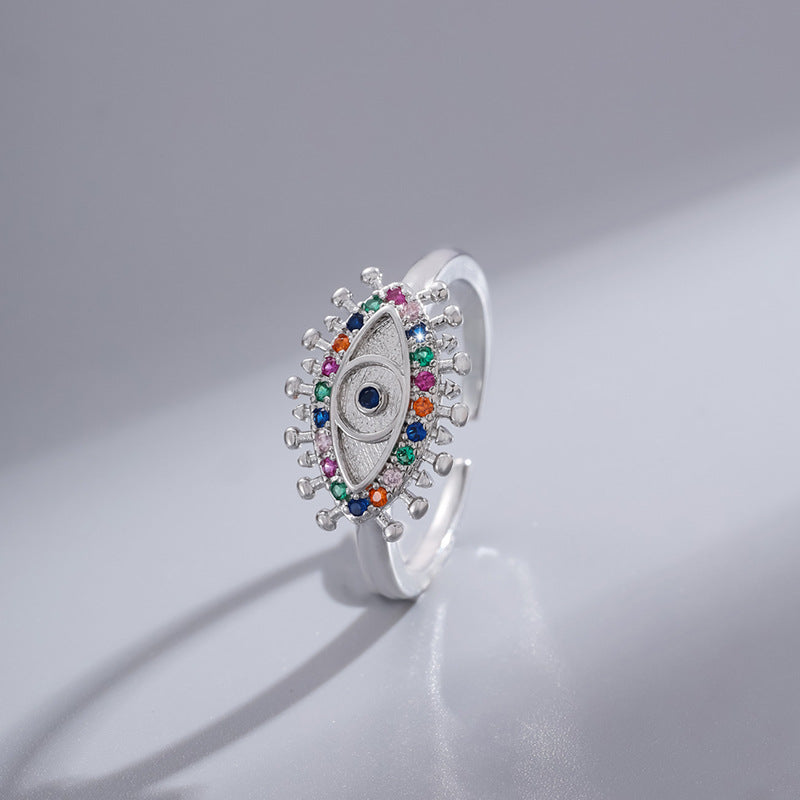 Retro Evil Eye Open Ring