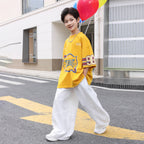 Boys Bubble Textured Wide-Leg Pants, Casual & Versatile
