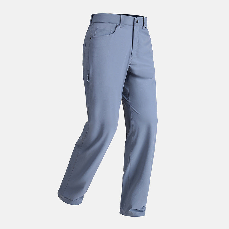Men's Elastic Breathable Hiking Pants, Wear‑Resistant Straight‑Leg Outdoor Casual Trousers