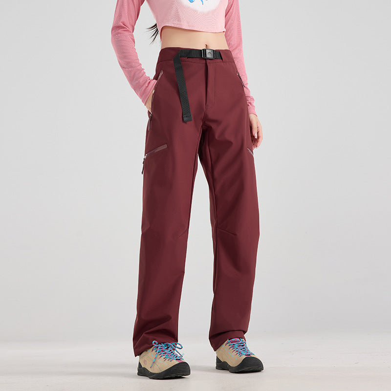 Unisex 3‑in‑1 Zip‑Off Hiking Pants, Detachable Fleece Lined Windproof Waterproof Outdoor Trousers
