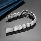 Cuban Bracelet 12mm Wide Rock Sugar Chain Zircon Tennis Bracelet Flip