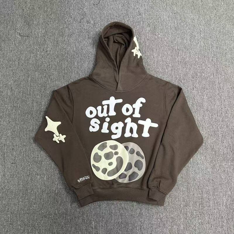 BrokenPlanet Oversized Foam Print Fleece Streetwear Set, Zip Hoodie + Sweatpants