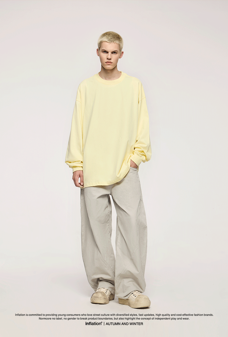 Men's Asut Dyed Curved Workwear Pants, Fall Cotton Vintage Boxy Fit Casual Trousers
